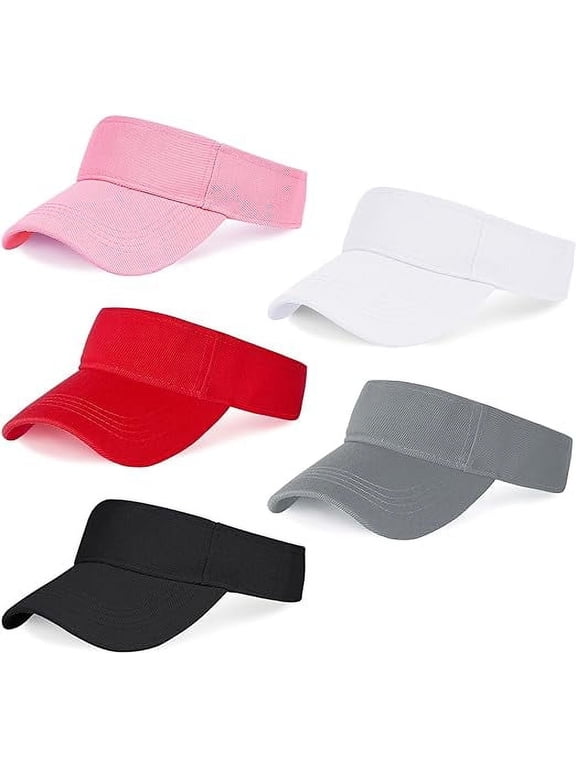 5 Pieces Sport Wear Athletic Visor Sun Sports Visor Hat Visor Adjustable Cap for Women and Men (One Size)