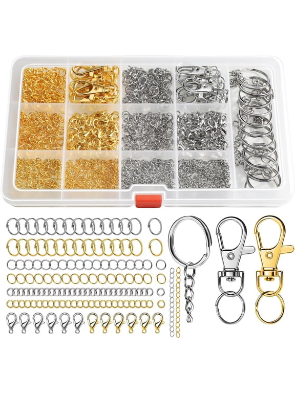 990pcs Keychain Making Kit, Keychain Clip and Key Ring, Jump Rings for Jewelry Making, Lobster Claw Clasp, Key Chain Making Kit, for Keychains, Jewelry, Purse Making