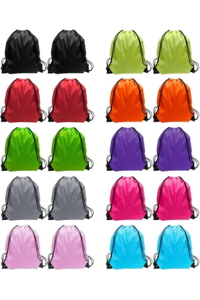 Drawstring Backpack Cinch Bag Drawstring Bags Bulk Draw String Sport Nylon Bag 10 Color (10 Color, 10PCS)