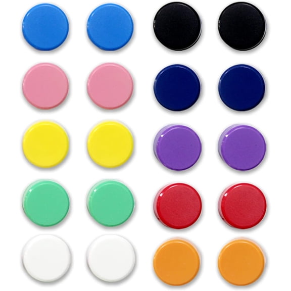 ZHUYING Fridge Magnets, 50 Pack Refrigerator Magnets, Heavy Duty Magnet Whiteboard, Locker Magnets, Office Magnets (10 Colors,Plain)