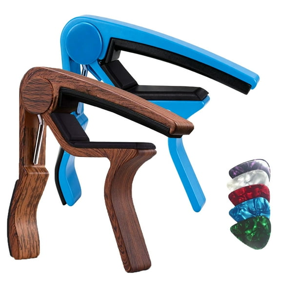 ZHUYING Guitar Capo,2 Pack Capo Blue and Rosewood Capo Guitar Clamp Guitar Kapo for Acoustic and Electric Guitar