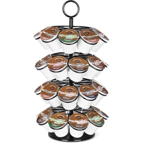 ZHUYING K-Cup Pod Carousel Holder and Organizer for 36 Pods - Spins 360 Degrees, Detachable, Modern Metal Design in Black for Home and Office Counters