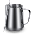 thumbnail image 1 of ZHUYING Milk Frothing Pitcher 350ml Steaming Pitchers Stainless Steel Milk/Coffee/Cappuccino/Latte Art Barista Steam Pitchers Milk Jug Cup with Art Pen,12oz, 1 of 6