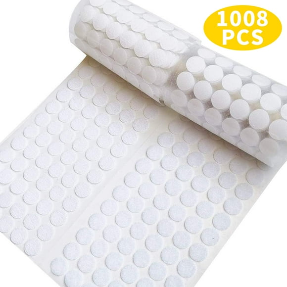 ZHUYING Self Adhesive Dots, Strong Adhesive 1008pcs(504 Pairs) 0.59" Diameter Sticky Back Nylon Dots, Hook & Loop Dots with Waterproof Sticky Glue Tapes, Very Suitable for Classroom, Office, Home