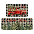 thumbnail image 1 of ZHUYZ Grid Merry Christmas Kitchen Rug Set of 2, Farmhouse Tree Truck Floor Mat, Non Slip Anti Fatigue Kitchen Mats, Cushioned Rug Set for Winter Holiday Decorations, 15.7x23.6+15.7x47 Inch, 1 of 4