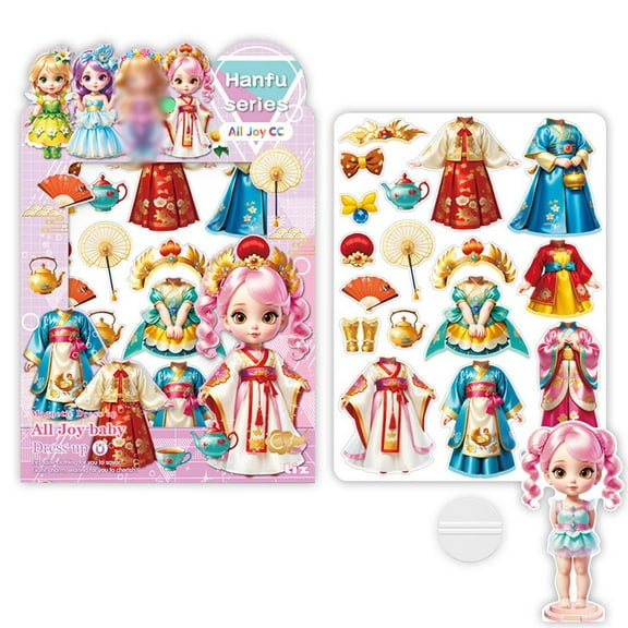 ZHXXCUM Magnetic Princess Dress Up Paper Doll Magnetic Dolls Gifts Up Dress New