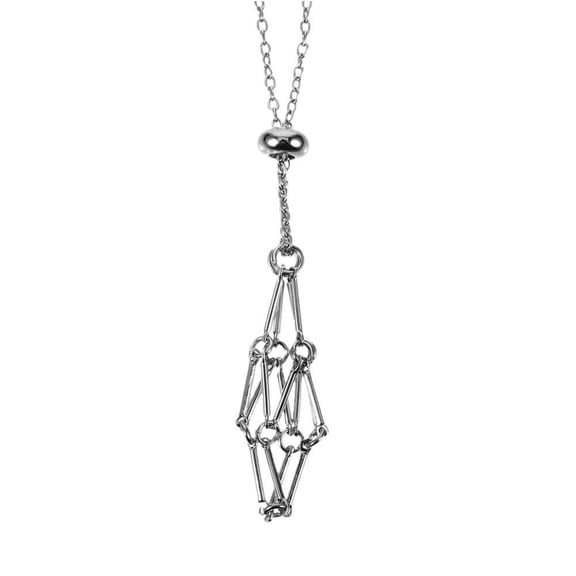 ZHXXCUM Vintage Women Crystal Cage Holder Necklace Cord Empty Stone Holder UK
