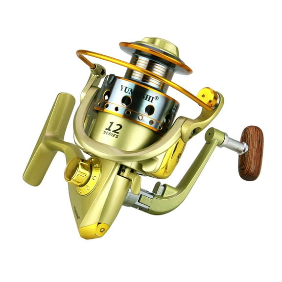 YBENY Metal Line Cup Fishing Reel with Wooden Handle Lightweight Fishing Gear