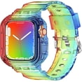 thumbnail image 1 of ZHYW Compatible for Crystal Clear Apple Watch Bands, 45mm 44mm 42mm 41mm 40mm 38mm Bumper Case for Men Women Jelly Sport Case Band for iWatch Ultra 2/1 Series 9 8 7 SE/6 5 4 3 2 1, 1 of 12