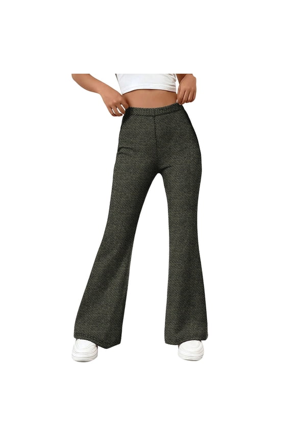 Bell Bottom Jeans for Women High Waisted Stretchy Pull On Flare Jeans Wide Leg Leggings Tummy Control Flare Pants,Yellow,Size 2XL