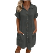 Button Front Midi Dress