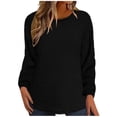 thumbnail image 1 of ZHYou Women Cozy Fleece Pullover Long Sleeve Tops,Loose Fit Casual Sweatshirts,Soft Stretchy Comfortable Daily Loungewear,Black,Size 2XL, 1 of 6