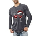 thumbnail image 1 of ZHYou Christmas Printed Tops For Men Long Sleeve Crew Neck Fashion Comfortable Tees T Shirts With Pocket, 1 of 5