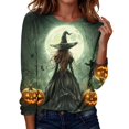 thumbnail image 1 of ZHYou Halloween Printed Tops for Women Casual Long Sleeves Crewneck Loose Fit Pullover Cute Shirts,Multicolor,Size S, 1 of 8