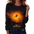 thumbnail image 1 of ZHYou Halloween Printed Tops for Women Casual Long Sleeves Crewneck Loose Fit Pullover Cute Shirts,Multicolor,Size XL, 1 of 8