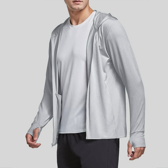 ZHYou Hoodie Jackets For Men Solid Color Long Sleeve Hooded Tricolor Patchwork Cardigan Loose Casual Sports Zipper Hoodie Coat