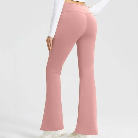 ZHYou Legging Pants For Women Women's Plus Size Bootcut Yoga Pants with Pockets High Waisted Tummy Control Bootleg Flared Wide Leg Pants