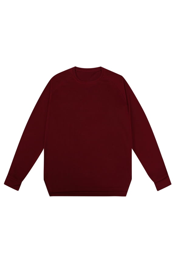 Long Sleeve T Shirts For Men Solid Color Round Neck LightWeight Casual Fitness Sport Permeability Blouse Tees Tops