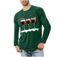 thumbnail image 1 of ZHYou Long Sleeve Tee Shirts For Men Texture Christmas Printed Round Neck Casual Fitness Sport Permeability Tees Tops, 1 of 5