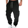 thumbnail image 1 of ZHYou Men's Jogger Pants Fashionable Drawstring Thick Men's Loose Warm Sweatpants, 1 of 5