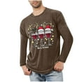 thumbnail image 1 of ZHYou Mens Christmas Round Neck T Shirts Long Sleeve Printed Casual Fashion Elastic Pullover Tops Tees, 1 of 5