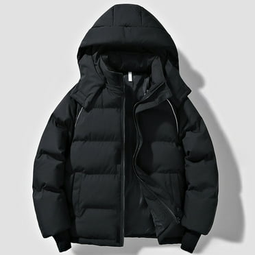 ZHYou Mens Coat Warm Thick Zipper Long Sleeve Fleece Hooded Casual Jackets