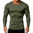 thumbnail image 1 of Mens Long Sleeve Shirts for Sports Gym Slim Fit Crew Neck Stretchy Quick Dry Base Layer Casual Workout T-Shirts, 1 of 8