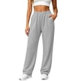 thumbnail image 1 of ZHYou No Boundarie Womens Cuffed Sweatpants Full Elastic Drawstring Waist Loose Soft Casual Jogger Pants with Pockets,Gray,Size M, 1 of 6