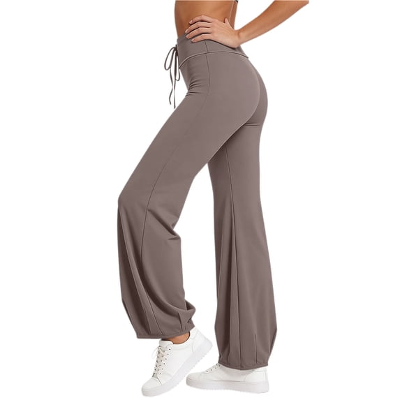 ZHYou No Boundarie Sweatpants for Women Plus Size Baggy Fit Casual Joggers Soft Comfy High Waist Drawstring Running Trousers Coffee Size M