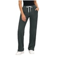 thumbnail image 1 of ZHYou No Boundarie Womens Drawstring Scrub Pants with Pockets Elastic Waist Stretchy Comfy Nursing Uniform Pants for Daily Work Gray Size L, 1 of 9