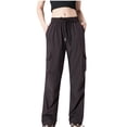 thumbnail image 1 of ZHYou Cargo Jogger Pants for Women,Oversized Fit,Elastic Waist,Streetwear Sweatpants with Multiple Pockets,Wine,Size M, 1 of 7