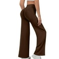 thumbnail image 1 of ZHYou Flare Leggings for Women,High Waist,Stretchy,Wide Leg Yoga Pants,Comfortable Active Trousers,Brown,Size 2XL, 1 of 8