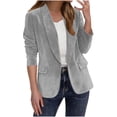thumbnail image 1 of ZHYou Velvet Blazers Jackets for Women,Business Casual Oversized Long Suit Jacket,Dressy Cardigan Blazer Work Office,Gray,Size:2XL, 1 of 8