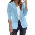 thumbnail image 1 of ZHYou Velvet Blazers Jackets for Women,Business Casual Oversized Long Suit Jacket,Dressy Cardigan Blazer Work Office,Light Blue,Size:L, 1 of 8