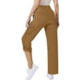 thumbnail image 1 of ZHYou Womens Cargo Pants with Pockets,Lightweight, Hiking,Casual Elastic Waist Pants for Women ,Khaki,Size 2XL, 1 of 8