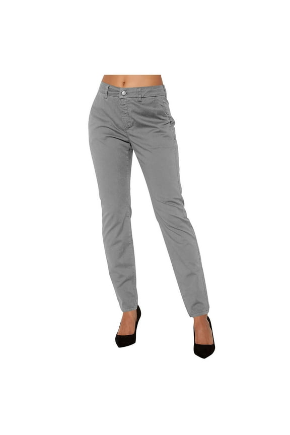 Womens Chino Pants,Slim Fit,Stretch,Tailored Classic Dress Pants with Pockets,Gray,Size M