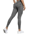 thumbnail image 1 of ZHYou Womens Mineral Wash Leggings,with Cargo Pockets,High Waisted,Stretch,Tights for Active Casual Wear,Gray,Size M, 1 of 9