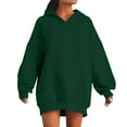 thumbnail image 1 of ZHYou Womens Oversized Hooded Sweatshirts,Long Sleeve Loose Fit Pullover Casual Comfortable Hoodies with Kangaroo Pocket,Green,Size 2XL, 1 of 5