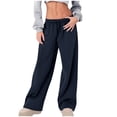 thumbnail image 1 of ZHYou Womens Oversized Sweatpants Baggy Fit Elastic Drawstring Waist Comfy Casual Pants with Pockets,Dark Blue,Size XL, 1 of 6