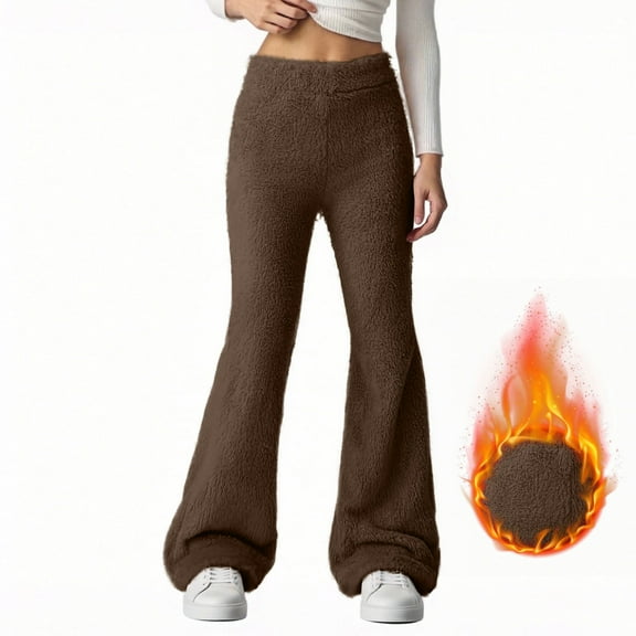 ZHYou No Boundaries Womens Pajamas,Winter Cozy Lounge Pants,Warm Soft Fleece Pajama Bottoms Sleepwear,Coffee,Size M