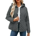 thumbnail image 1 of ZHYou Womens Quilted Jackets,Long Sleeve Button Down Diamond Puffer Jacket,Outerwear Warm Coats with Pockets,Gray,Size:2XL, 1 of 6