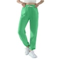 thumbnail image 1 of ZHYou Womens Sweatpants,Baggy Wide Leg Sweatpant,Fleece Lined Cuffed Leg Drawstring Sweat Pants,Green,Size L, 1 of 7
