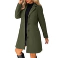thumbnail image 1 of ZHYou Womens Wool Blend Trench Coat,Single Breasted Tailored Overcoat Jacket,Classic Fall Winter Outerwear,Army Green,Size:2XL, 1 of 9