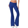 thumbnail image 1 of ZHYou Womens Yoga Pants,Baggy,High Waist,Stretchy Flared Bootcut,Comfort Fit Active Trousers,Blue,Size 2XL, 1 of 8