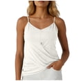 thumbnail image 1 of ZHYou No Boundrie Camisole Tops for Women V Neck Spaghetti Strap Wrap Front Ruched Loose Fit Casual Summer Tank Tops White Size S, 1 of 7