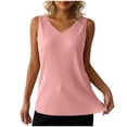 thumbnail image 1 of ZHYou No Boundrie Plus Size Tank Tops for Women V Neck Sleeveless Ribbed Loose Fit Comfy Breathable Summer Blouses Pink Size 2XL, 1 of 9
