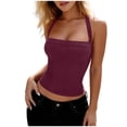 thumbnail image 1 of ZHYou No Boundrie Racerback Tank Tops for Women Halter Neck Square Neck Sleeveless Ribbed Slim Fit Camisole Tops Rose Gold Size XL, 1 of 5