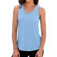 thumbnail image 1 of ZHYou No Boundrie Women's Scoop Neck Tank Tops Lightweught Sleeveless Workout Loose Fit Pullover Casual Yoga Tops for Women Light Blue Size S, 1 of 7