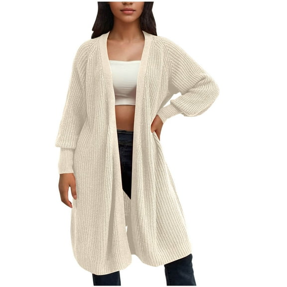 ZHYou Oversized Knit Cardigans for Women Thick Long Sleeve Loose Long Sweaters with Pockets
