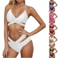 thumbnail image 1 of ZHYou Two Piece Swimsuits for Women Push Up Bikini Sets Wrap Bandage Bathing Suits,White,Size L, 1 of 4